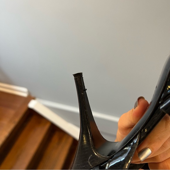 Yves Saint Laurent Black Patent Tribute Sandals - Picture 8 of 8